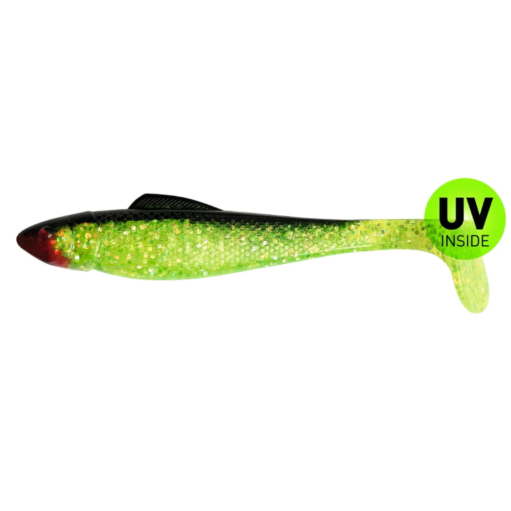 Relax Ohio Shad 11 cm (4") Green Chartreuse Glitter Black 10 Pieces Tier, Fische, Leben im Meer