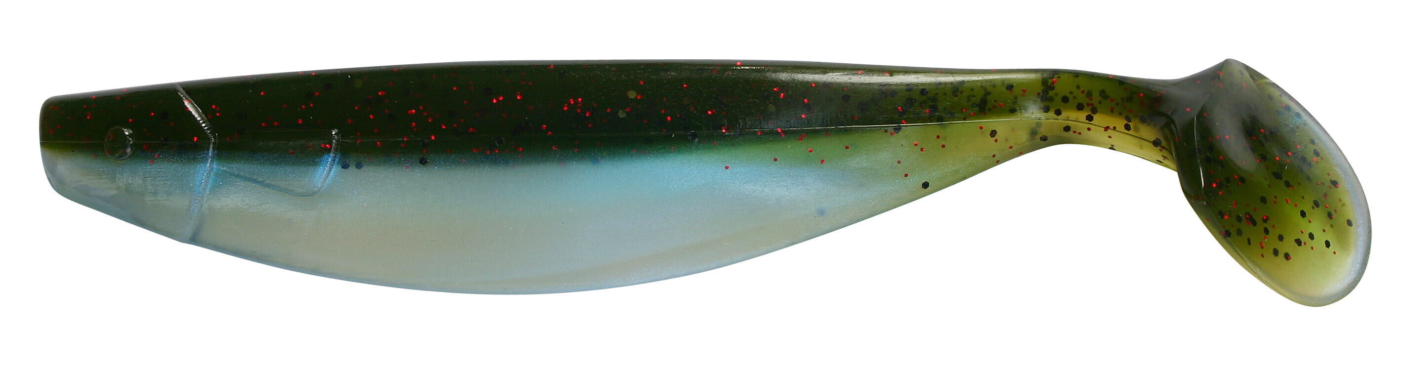Relax Xtra Soft 16cm (6") Blauperl / Kaulbarsch-Multiglitter 5 Stück, Köder, Gummijig, Softbait, Twister, Schwarzgrün-Blend