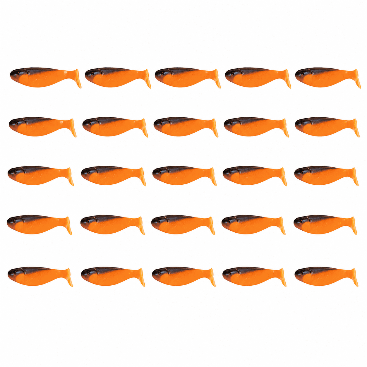 orange Fisch, gemustertes Fischmuster, wiederholtes Fischmotiv, Silhouettenfisch, Muster aus Fischen