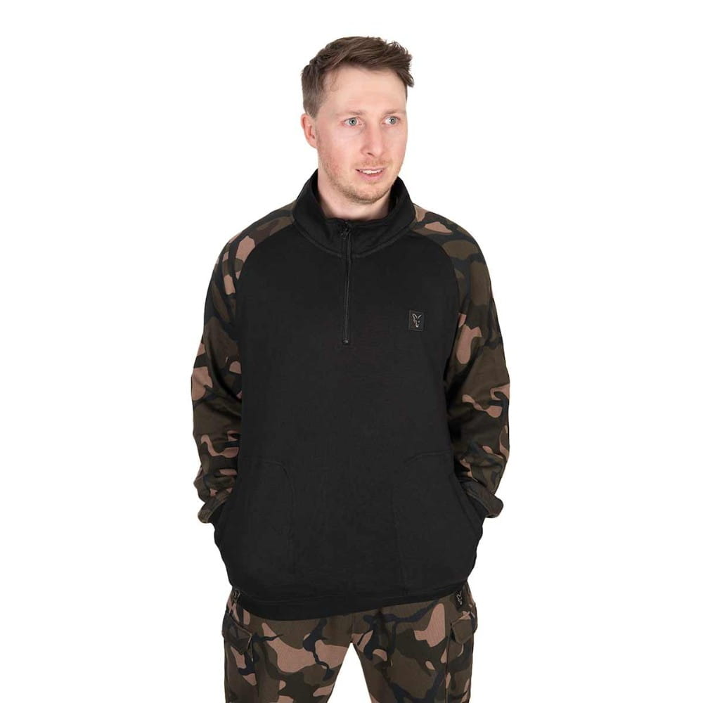 Fox LW Black/Camo QTR Zip Klein Langarm, Pullover, Sweatshirt, Kapuzenpulli, Jacke