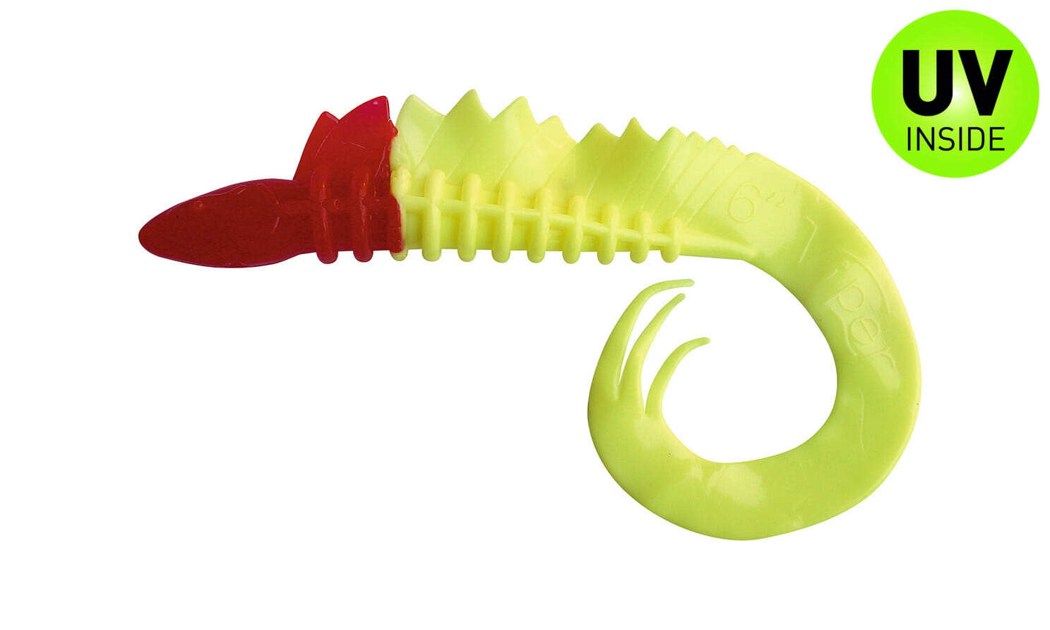 Relax Viper 15 cm (6") Fluogelb / Red Head 2 Stück Relax Viper 15 cm (6") Fluogelb / Red Head 2 Stück