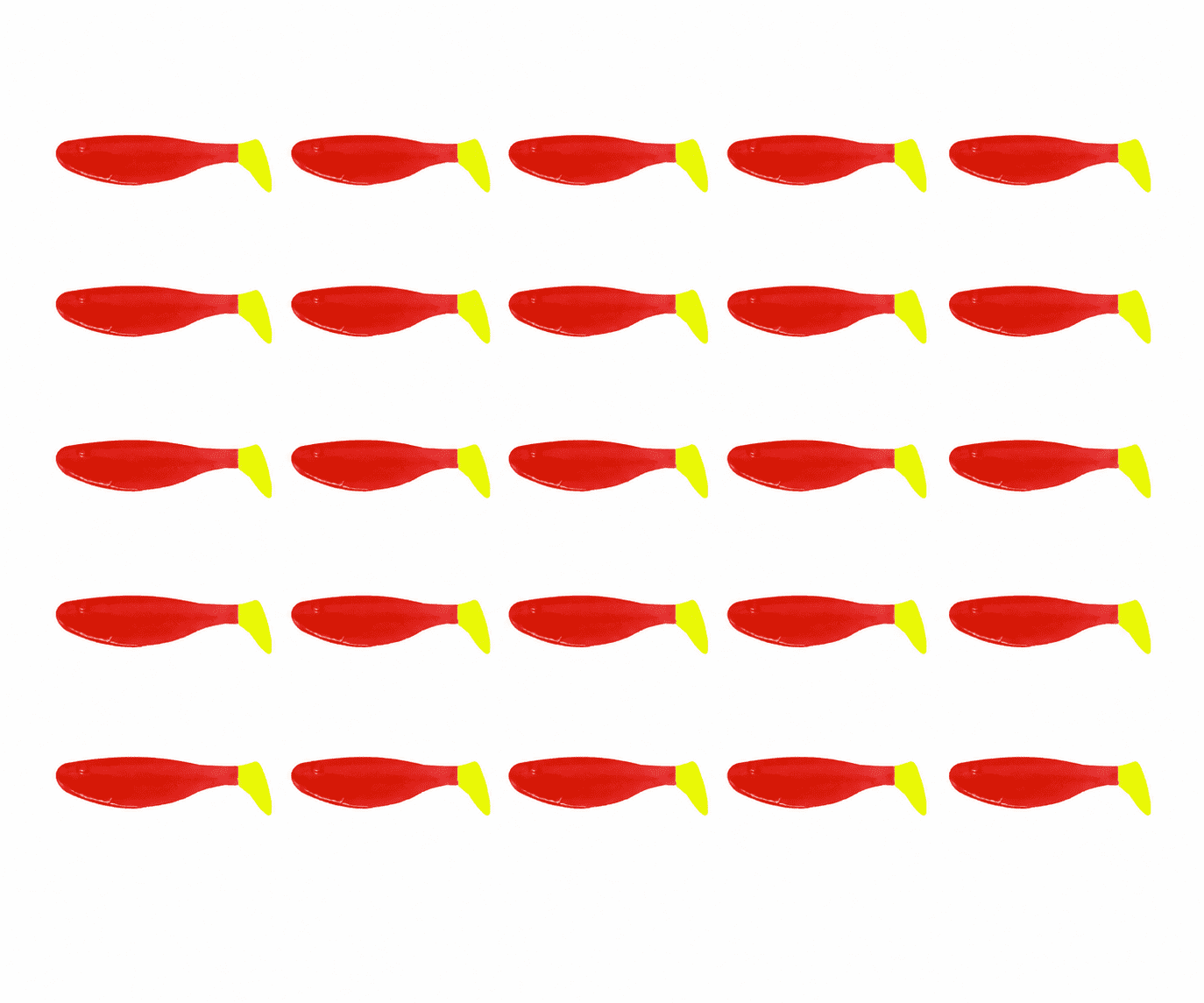 fisch, kunststofffisch, rot, gelb, muster