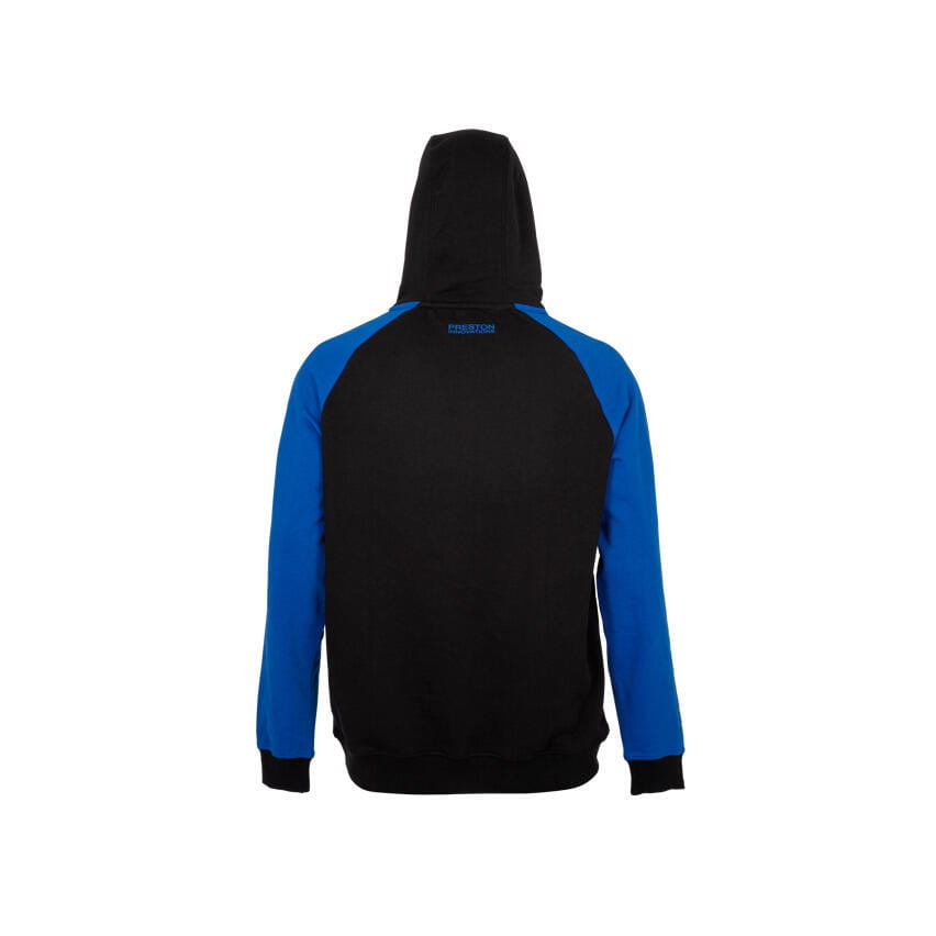 Hoodie, Hooded sweatshirt, Schwarz-Blau, Raglanärmel, Rückansicht
