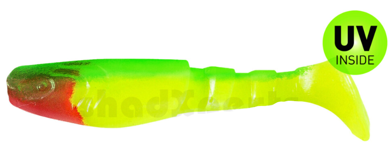Köder, Gummifisch, Kunststoff, Neon-Grün, UV-aktiv