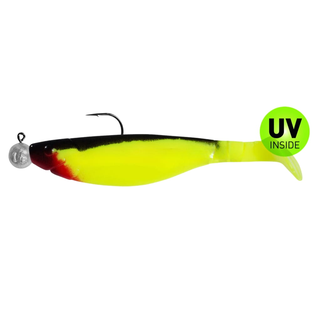 Relax Kopyto-River 14 cm (5") Fluogelb Schwarz 2 piezas Fischköder