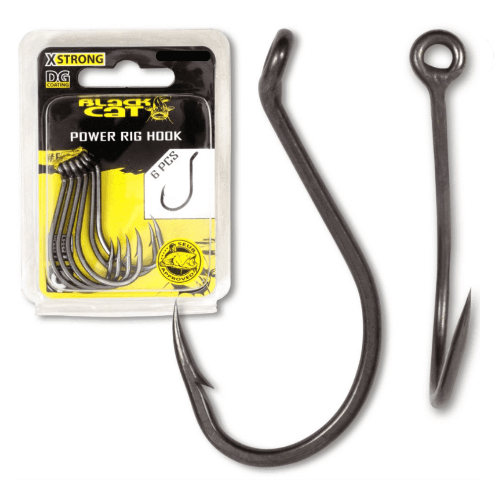 power_rig_haken Black Cat Power Rig Hook DG mărimea 5/0 6 buc