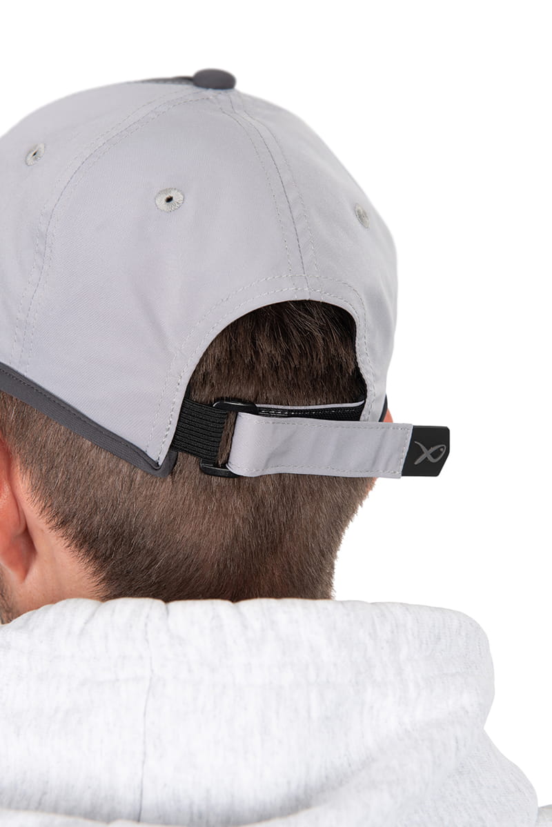 Baseballcap, verstellbares Band, offener Rückenteil, helles Grau, Sechs-Panels-Cap