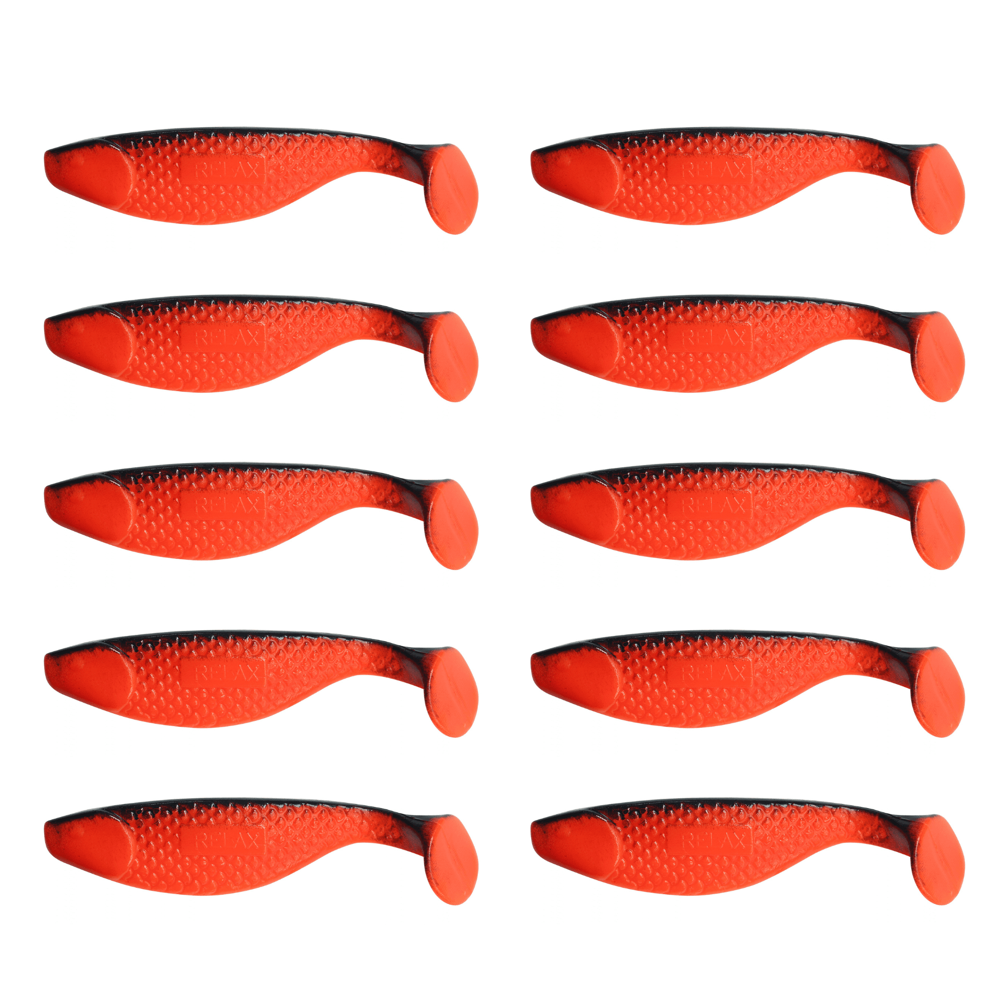 Relax Aqua 10cm (4") Orange / Schwarz 10 Stück – Bild 2, weicher Kunststoffköder, bunter Wurm, Angelköder, Softbait, zehn Stück