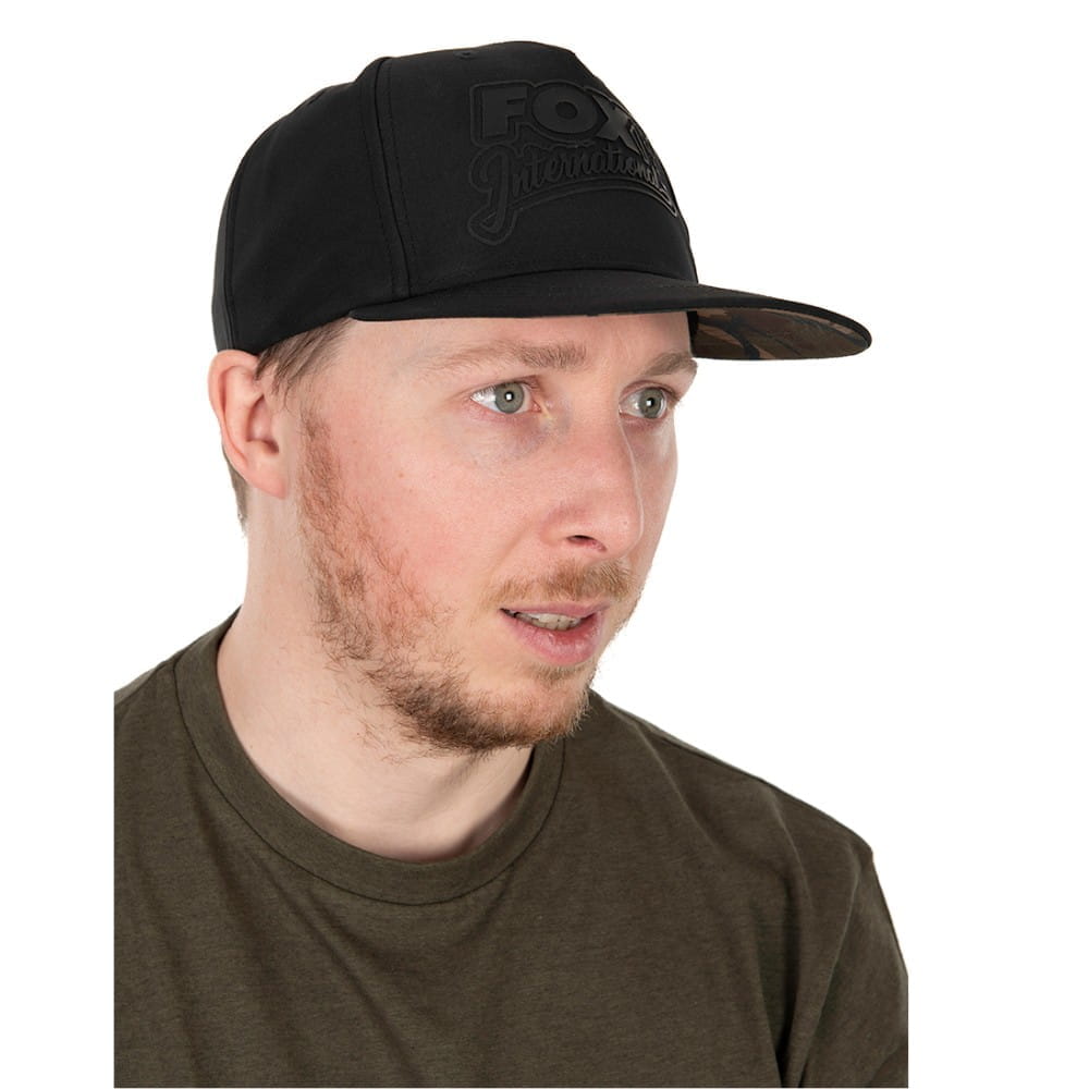 Fox-Black-Camo-Flat-Peak-Snapback-Cap-CHH029 Fox Black Camo Flat Peak Snapback Cap