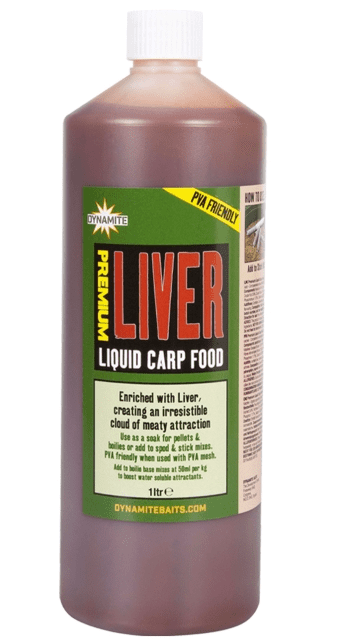 Dynamite Baits Premium Liquid Carp Food Liver 1000ml Essen, Würzen, Sirup, Ketchup, Flasche