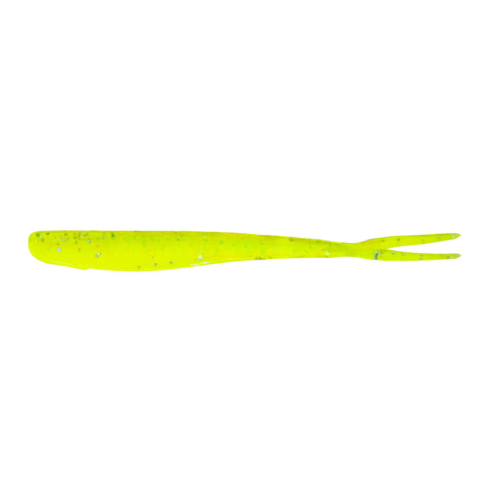 Relax Oklahoma V-Tail 13cm (5") fluo yellow fluo green glitter 2 pieces Besteck, Gabel