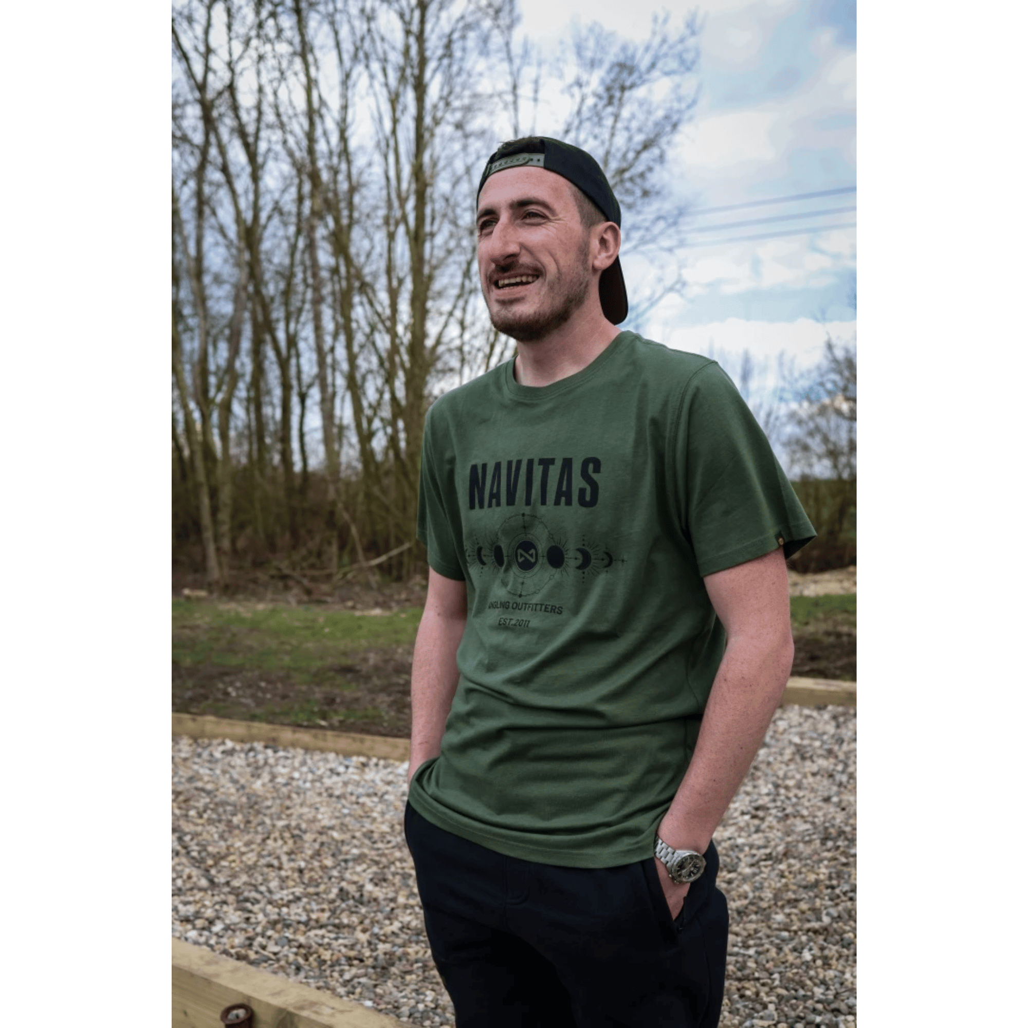 T-Shirt, Olivgrün, Kurzarm, Bedruckt, Casual