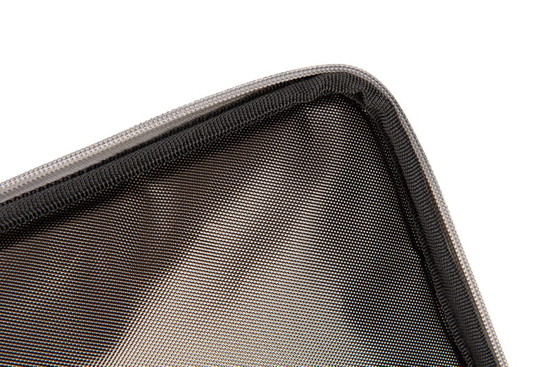 metallisch, Mesh, Reißverschluss, beschichtet, Kante