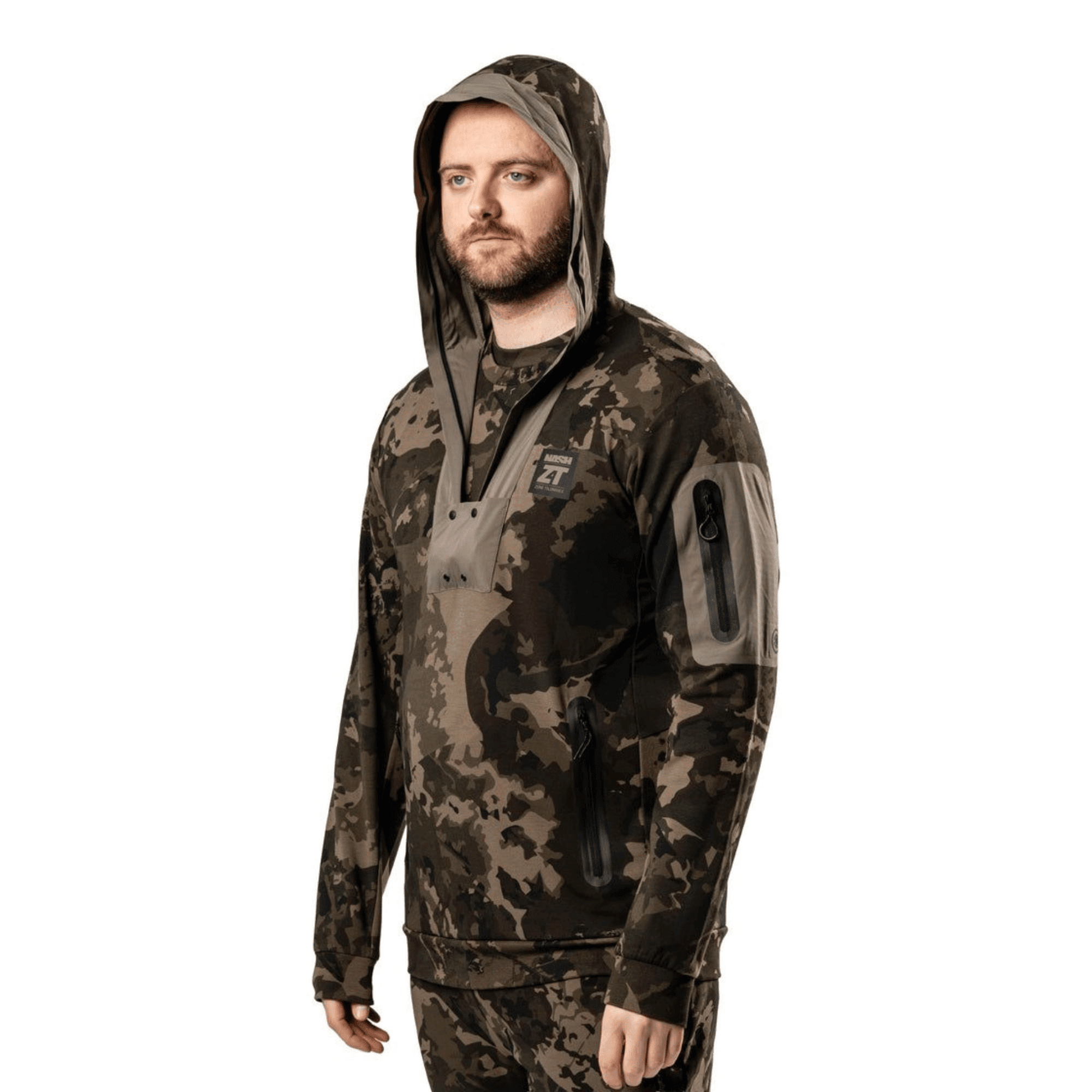 Tarnjacke, Camouflage, Kapuze, Taschen, Armlasche