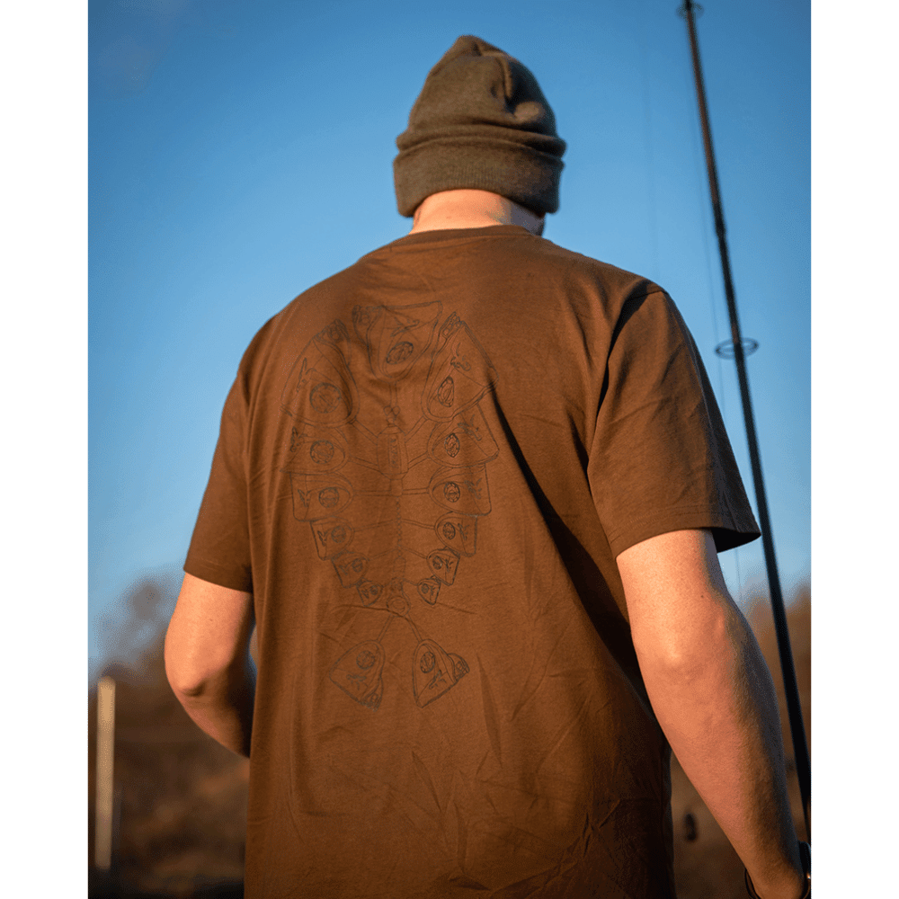 T-Shirt, Backprint, Braun, Kurzarm, Casual