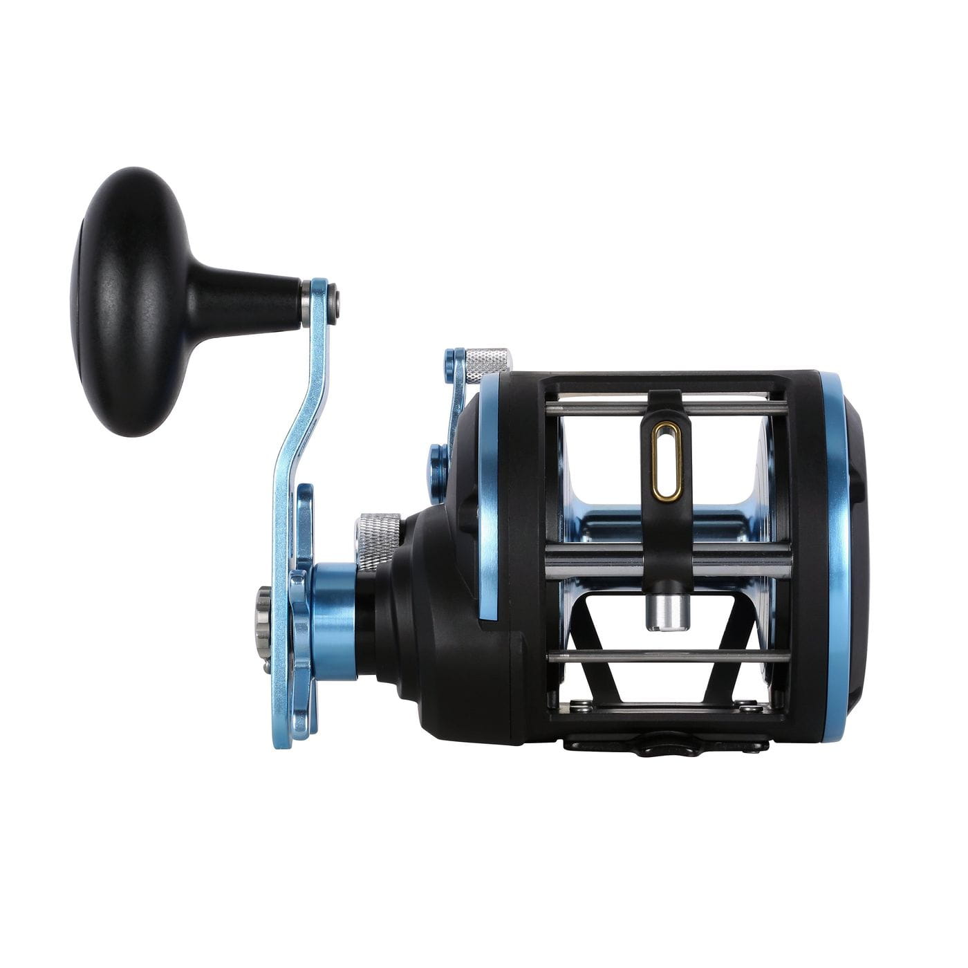Anglerrolle, Rollenfischerei, Baitcasting-Rolle, Metallrahmen, Schwarze Griff-Rolle