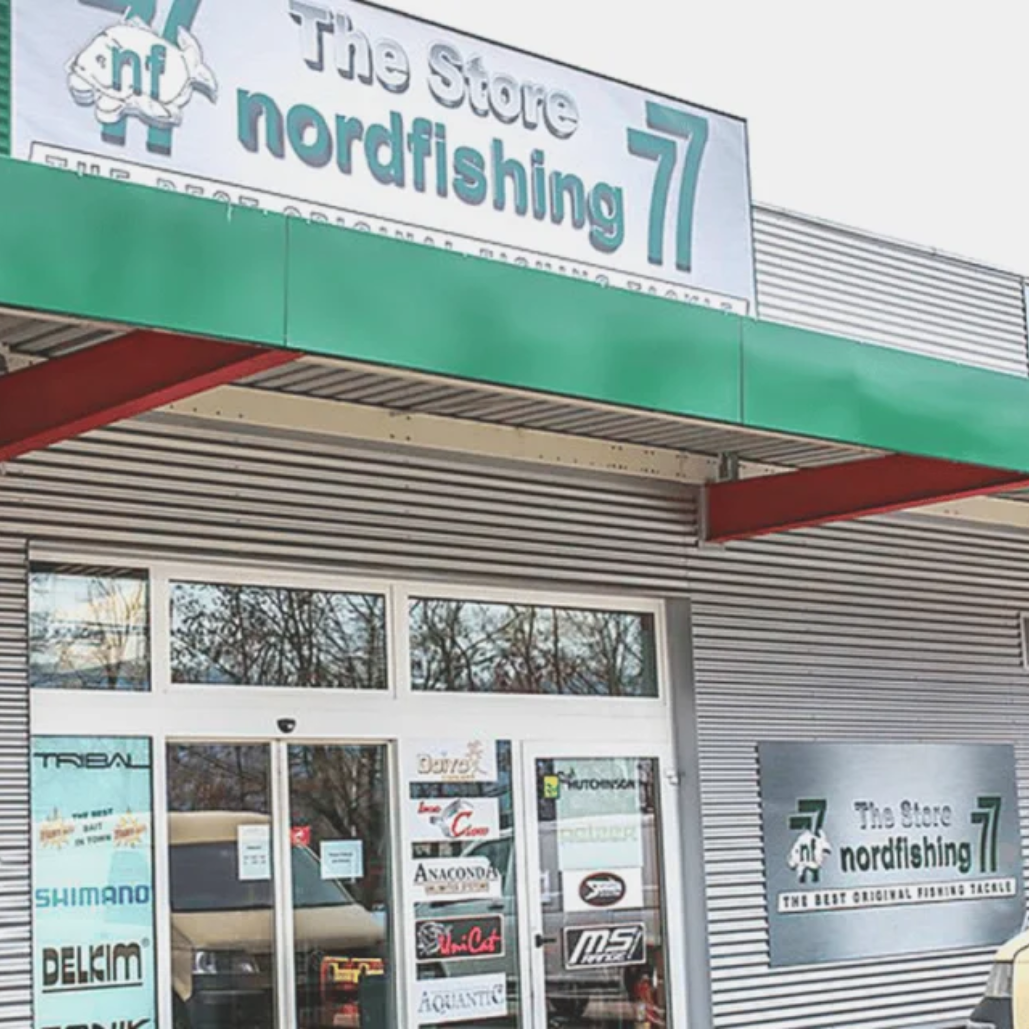fishing store, nordfishing, storefront, shop sign, glass door