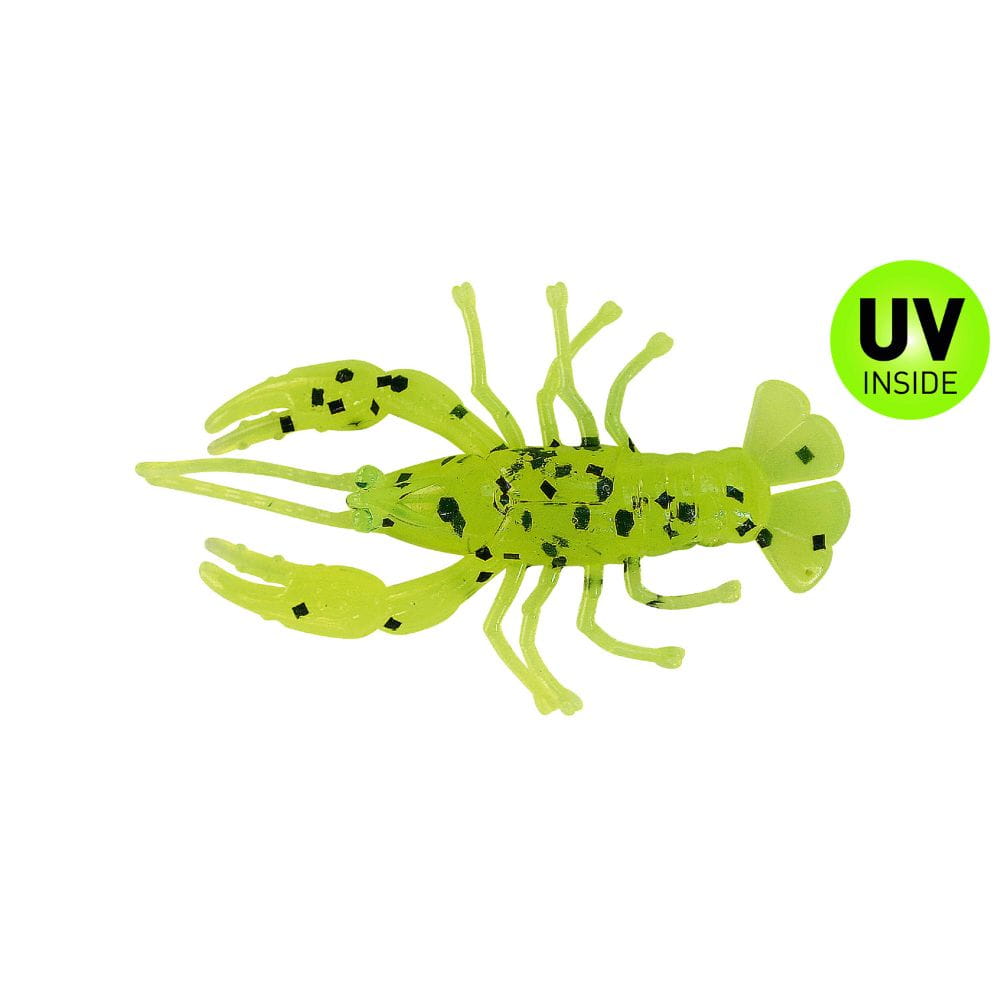Relax Baby Crawfish 3,5 cm (1,5") Fluogelb / Schwarz-Glitter 5 Stück Tier, Insekt, Wirbelloses Tier, Meeresfrüchte, Leben im Meer