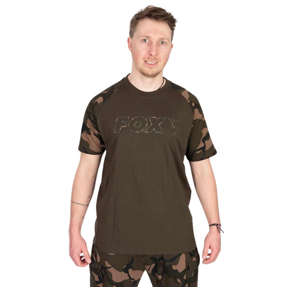 Fox Camiseta Outline Camo/Khaki Medium Bekleidung, T-shirt, Ärmel, Person