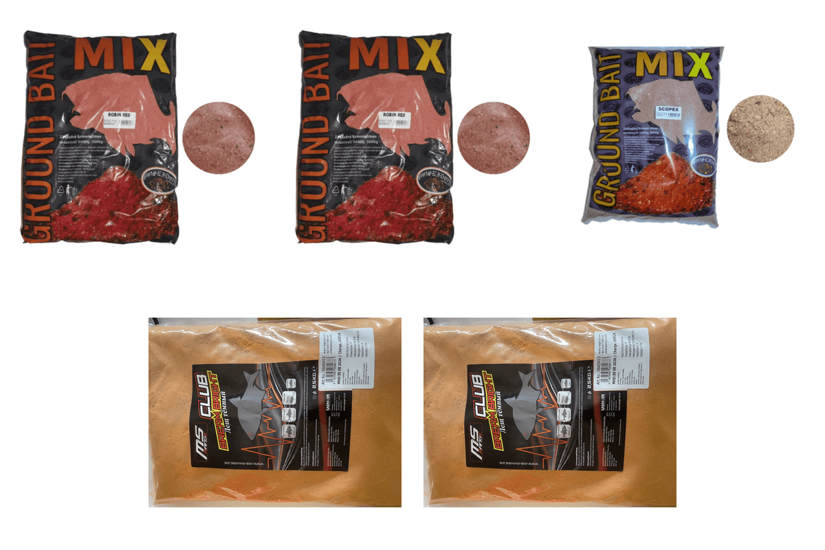 Grundfutter, Angelköder, Futtermischung, Pulverförmig, Rot und Braun