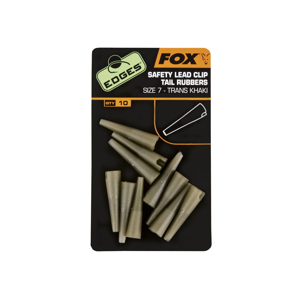 Fox Edges Safety Lead Clip Tail Rubbers Size 7 (Symbolfoto)