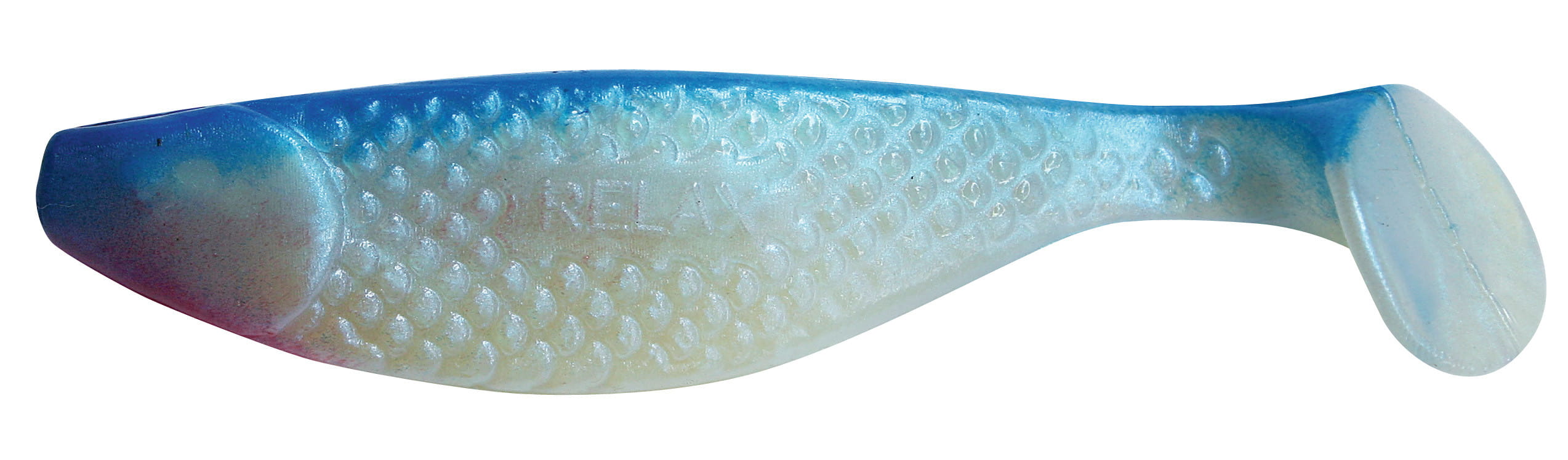 Relax Aqua 10cm (4") Blauperl / Blau 10 Stück, soft_plastic_lish, fishing_softbait, holographic_scale, blue_gradient, curved_antenna_tail