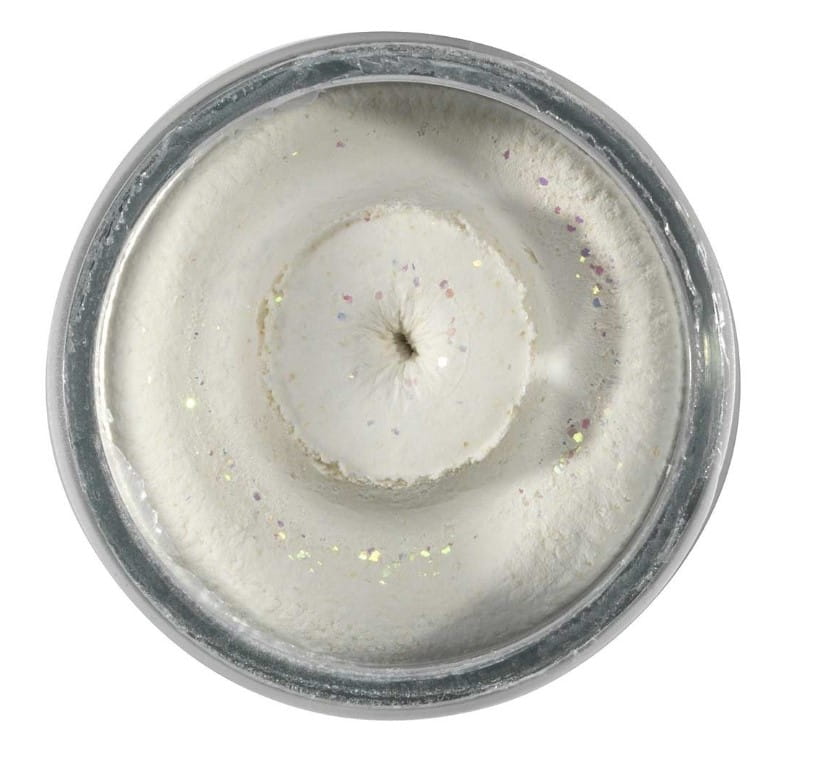 Berkley Powerbait EU Glitter Trout Dough Pâte à truite scintillante Blanche 50 g