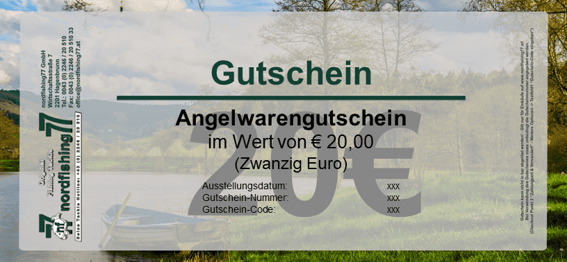 20EUR-Gutschein nordfishing77 BON DE 20€
