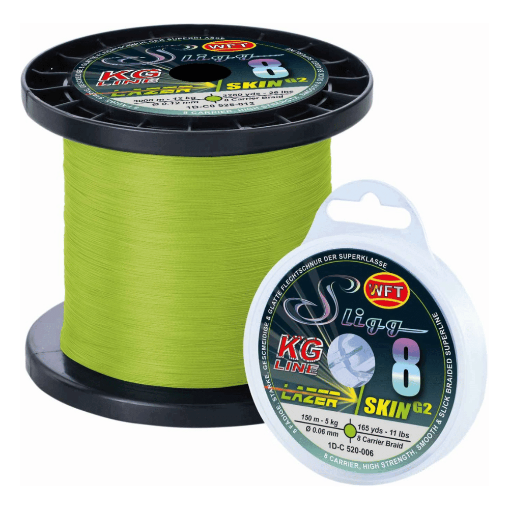 WFT Sligg 8 Lazer Skin G2 0,08 mm 300 m 8 kg Chartreuse