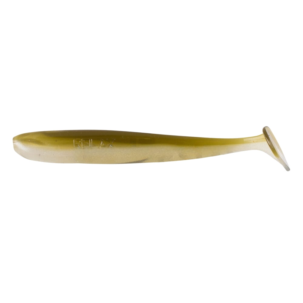 Relax Bass Shad 9 cm (3") Pearl-White Green-Pumpkin 10 pièces Relax Bass Shad 9 cm (3") Pearl-White Green-Pumpkin 10 pièces
