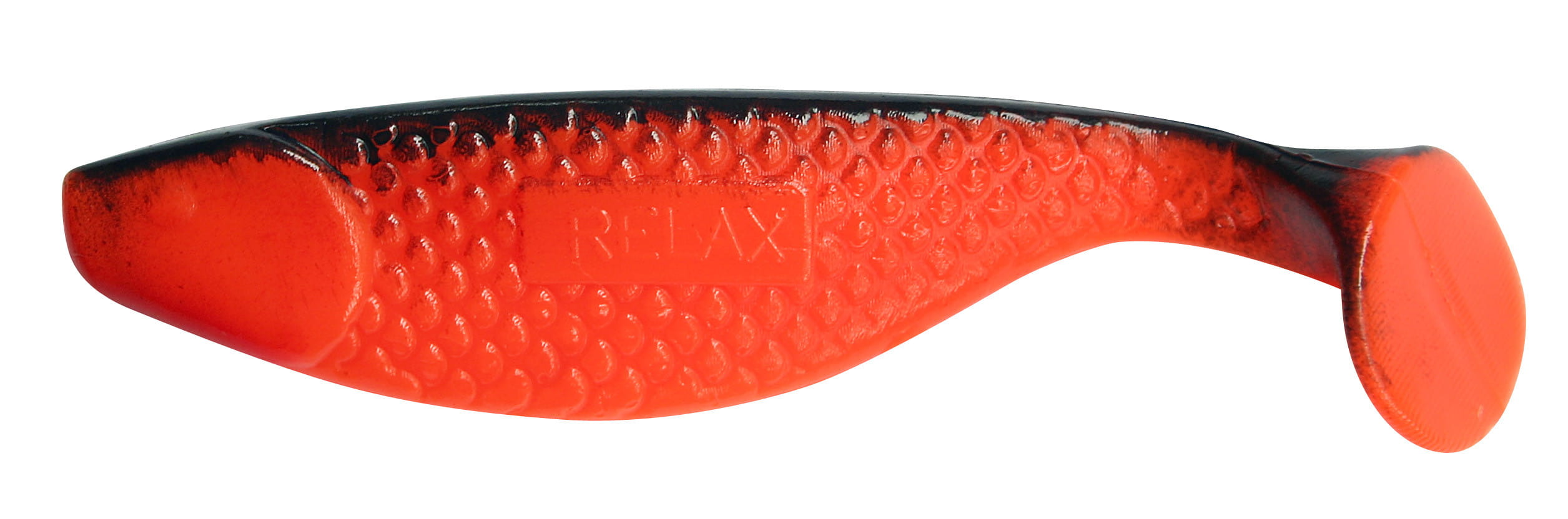 Relax Aqua 10cm (4") Orange / Schwarz 10 Stück, Gummizunge, Gummi-Schwanz, Gummiform, Orange/Schwarz, Rauhtextur