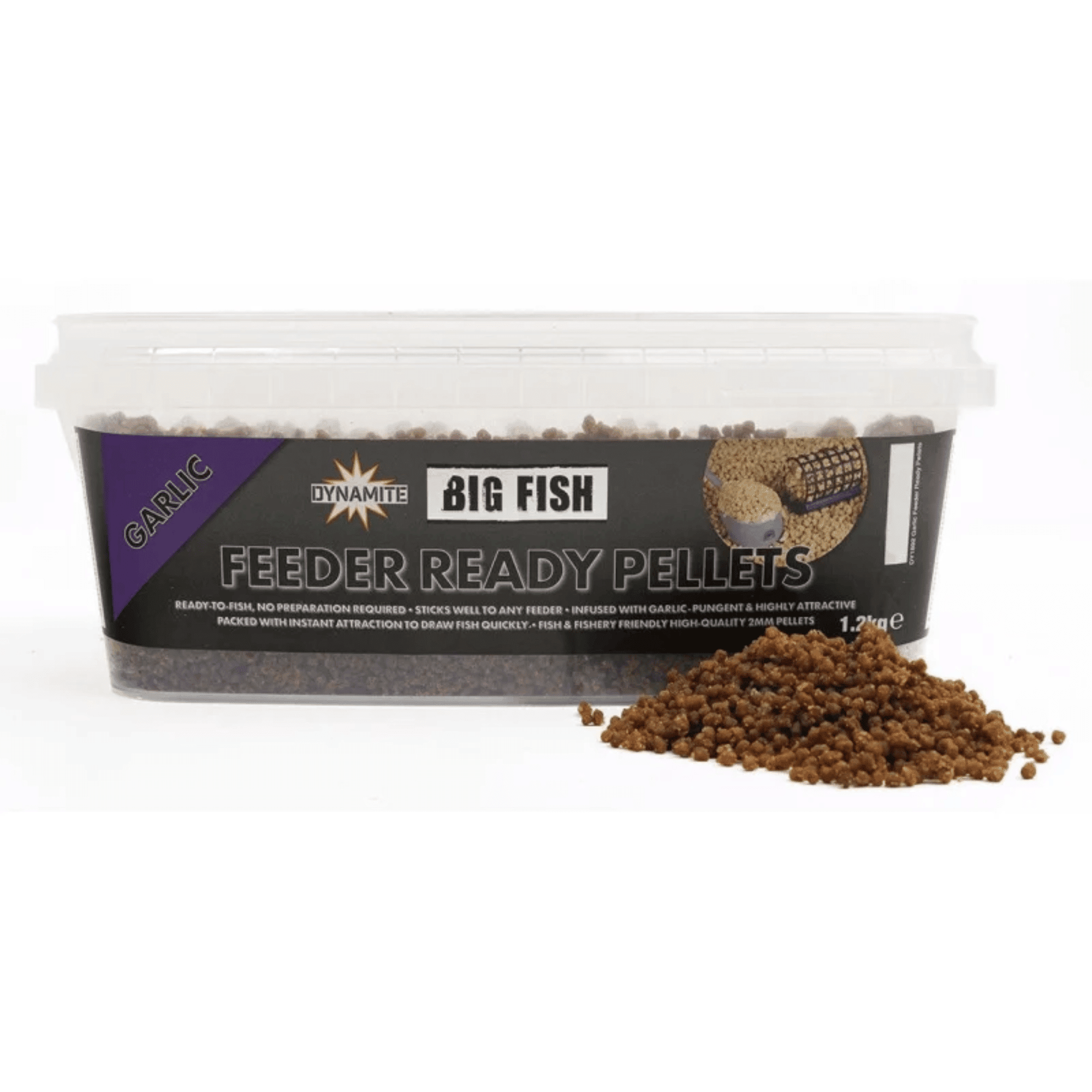 Feeder Pellets, Fischfutter, Körnerpellets, Knoblauch Geschmack, Big Fish