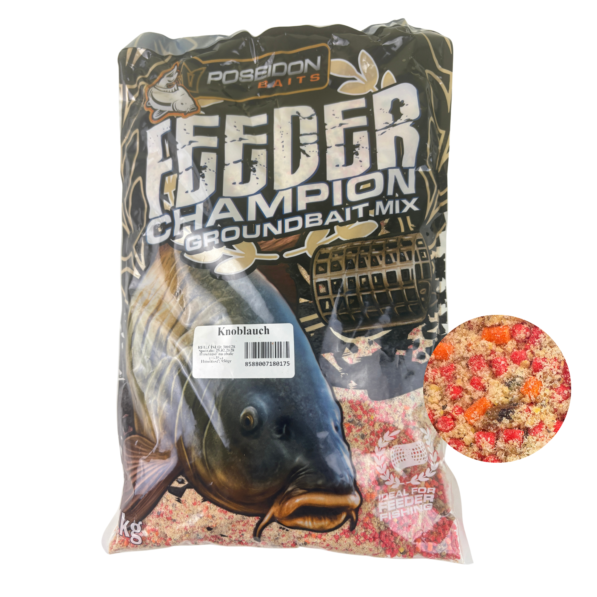 Poseidon Champion Feeder Set Pellet Schiacciati + Liquido all'Aglio 950 g