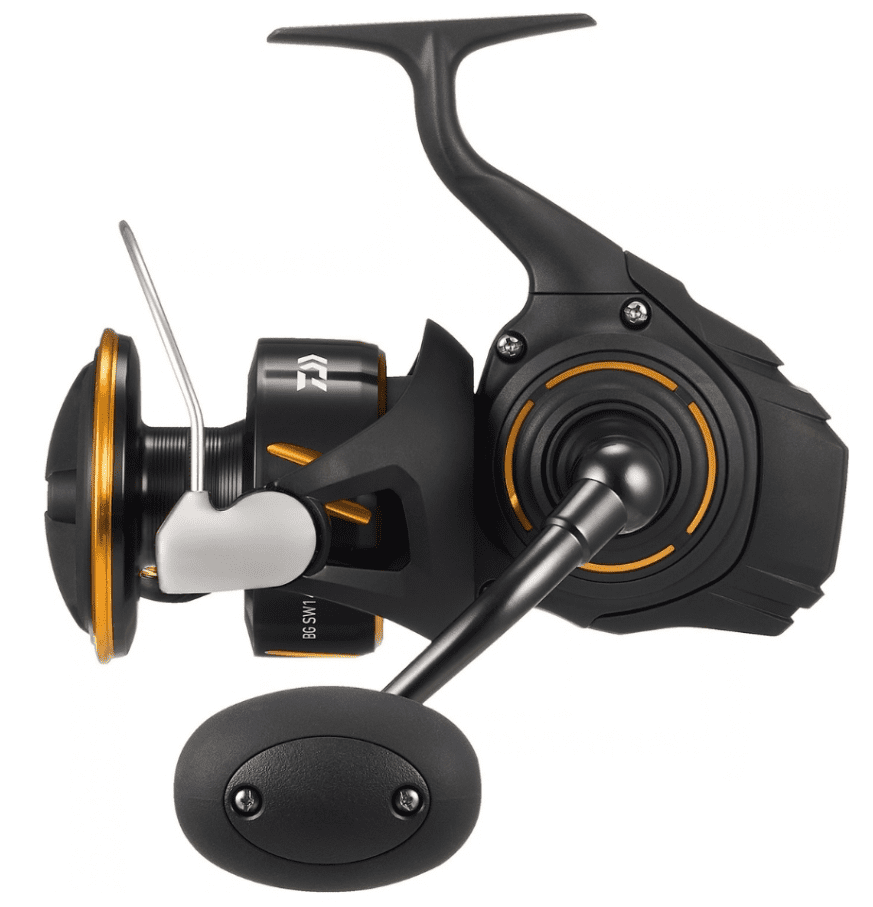 Daiwa 26 BG SW 14000-P, Angelrolle, schwarz-gold, Stationärrolle, Metallspule, Kurbelgriff