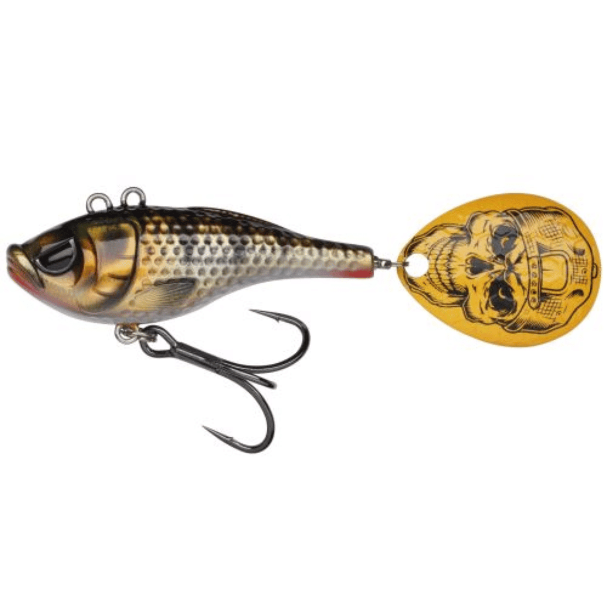 Spinnerbait, Anglermuster, Köder, Haken, silber-gold