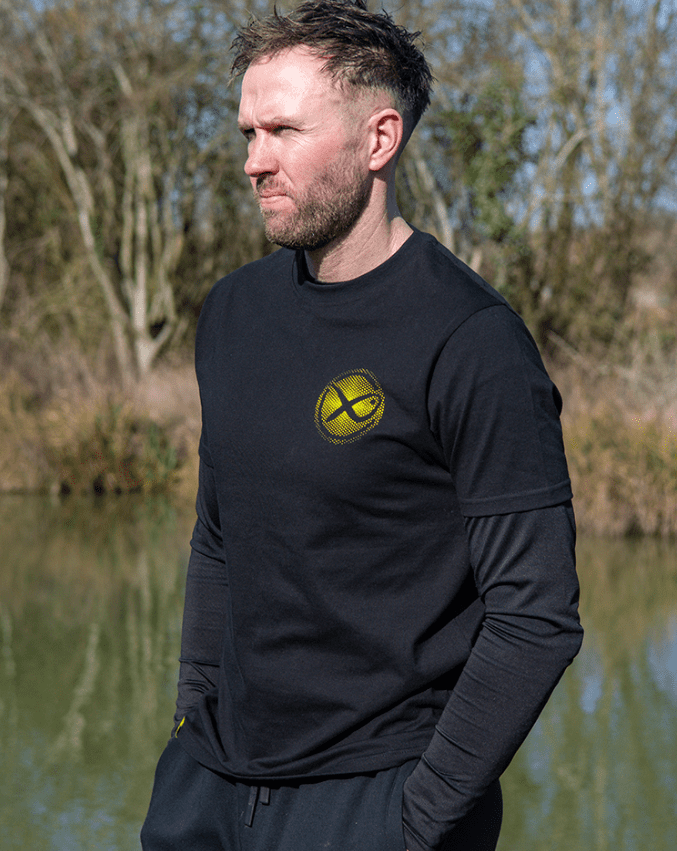 T-Shirt, Sportshirt, Schwarz, Logo, Lagenlook