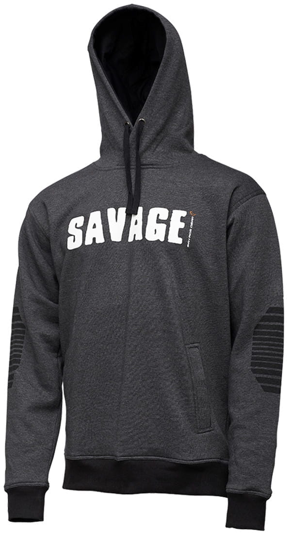 Savage Gear Logo Hoodie Size M Dark Grey