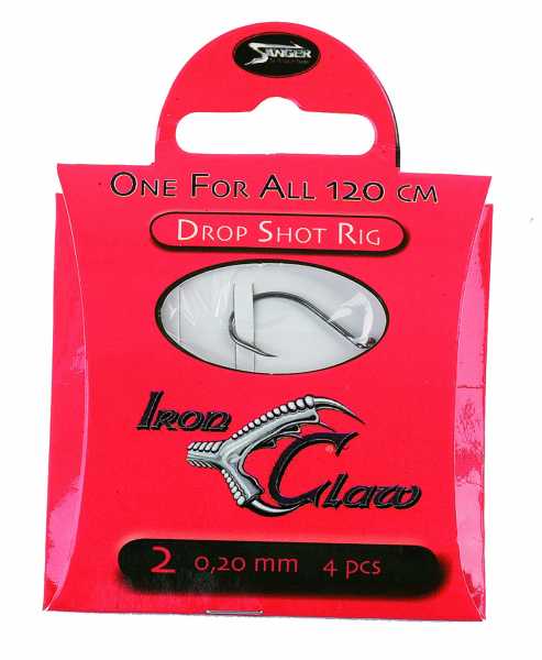 Iron Claw - One for All - Drop Shot Rig - 120 cm 4 Stück