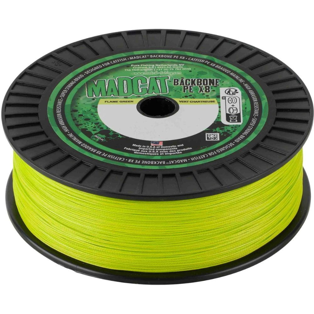 0.60mm 84kg Angelschnur Madcat Backbone Geflochtene Angelschnur 600m 0.60mm  / 84.1kg  Hochfeste Waller Schnur Chartreuse